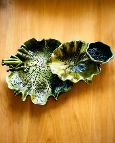 Елегантний металевий тримач для пахощів Лист Лотоса - 4 варіанти на вибір, можливість персоналізації гравіюванням на подарунок