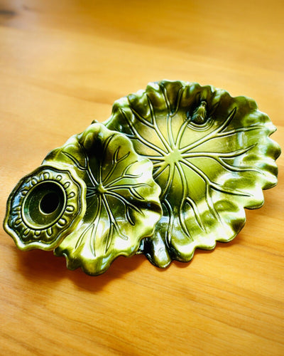 Елегантний металевий тримач для пахощів Лист Лотоса - 4 варіанти на вибір, можливість персоналізації гравіюванням на подарунок