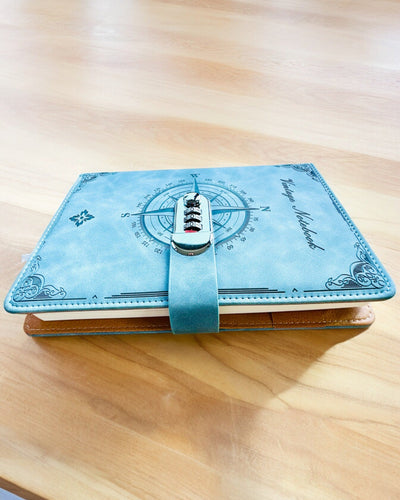 Tajný zápisník A5 Vintage se zámkem na kód - Vyberte si svůj styl, personalizace gravírováním jako dárek