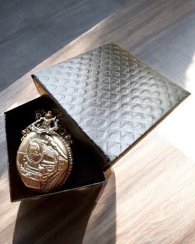 Ceas de buzunar Locomotiva Timpului cu gravură, pentru cadou, motiv tren