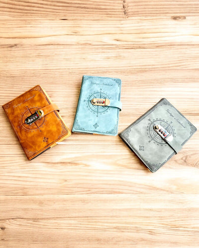 Tajný zápisník A5 Vintage se zámkem na kód - Vyberte si svůj styl, personalizace gravírováním jako dárek