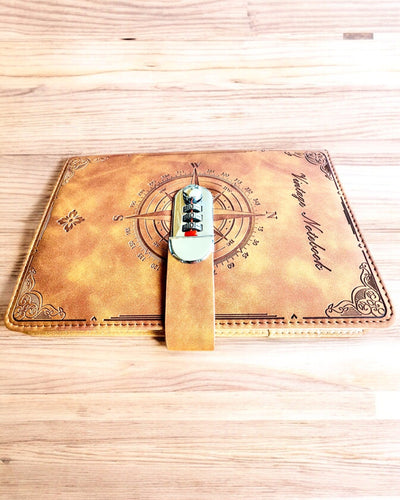 Tajný zápisník A5 Vintage se zámkem na kód - Vyberte si svůj styl, personalizace gravírováním jako dárek