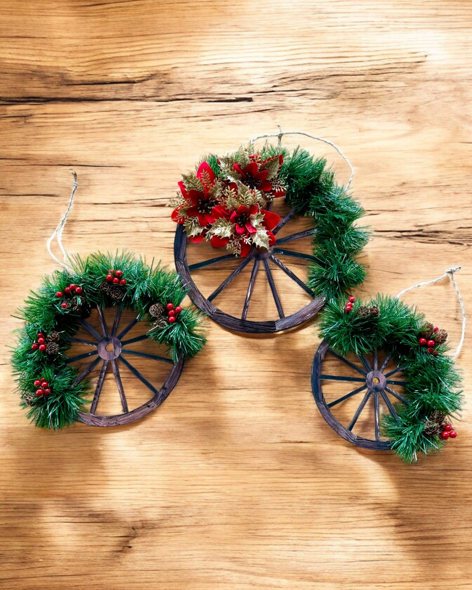 Decorative Set of 3 x Holiday Rings "Merry Star" - personalization with engraving available for a gift