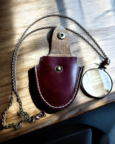 Vintage Look - Скляна Лупа з Шкіряним Чохлом, можливість персоналізації гравіюванням