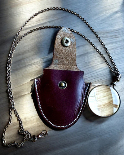 Vintage Look - Скляна Лупа з Шкіряним Чохлом, можливість персоналізації гравіюванням