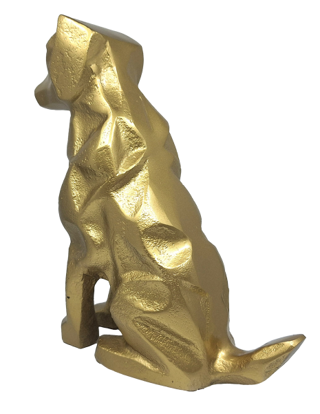 Złota Figurka Dekoracyjna Pies DOG2 z Możliwością Personalizacji Grawerem