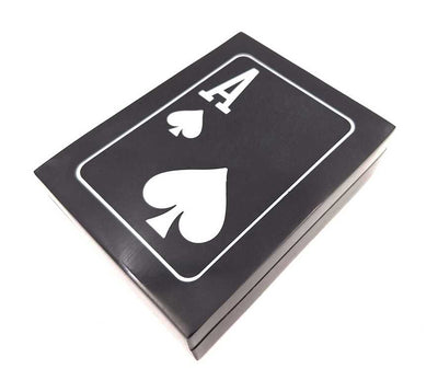 Elegancki Zestaw Kart do Gry z Personalizowanym Grawerem w Czarnym Pudełku z Żywicy i MDF