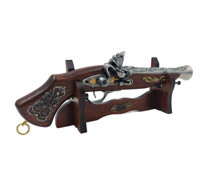 Large Italian Pistol on Stand with Personalized Engraving Option