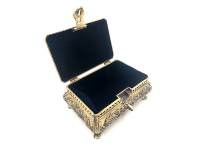 Gold Metal Jewelry Box 21-20L with Personalized Engraving Option