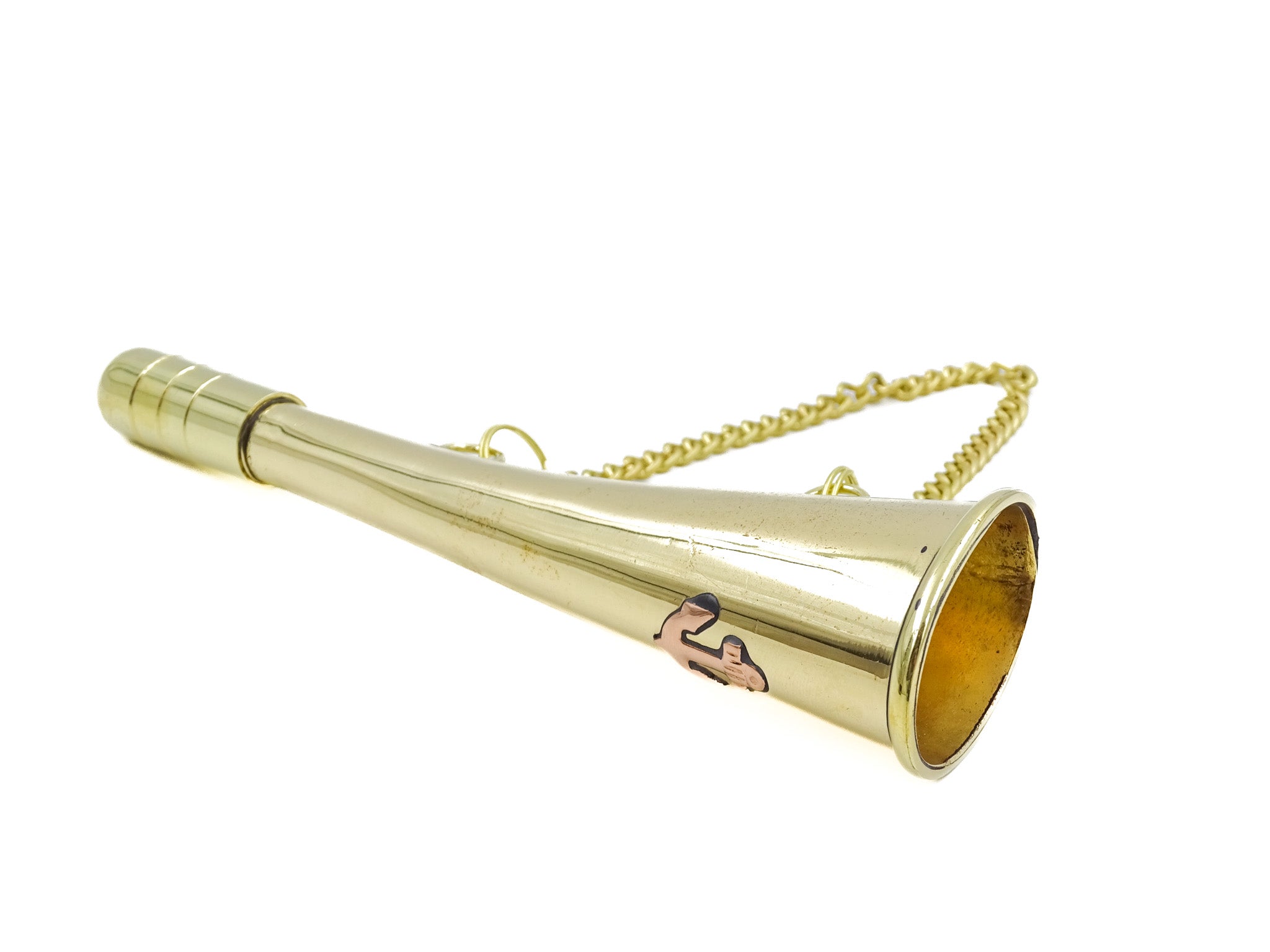 Small Brass Signal Whistle with Chain MIW135 with customizable engraving