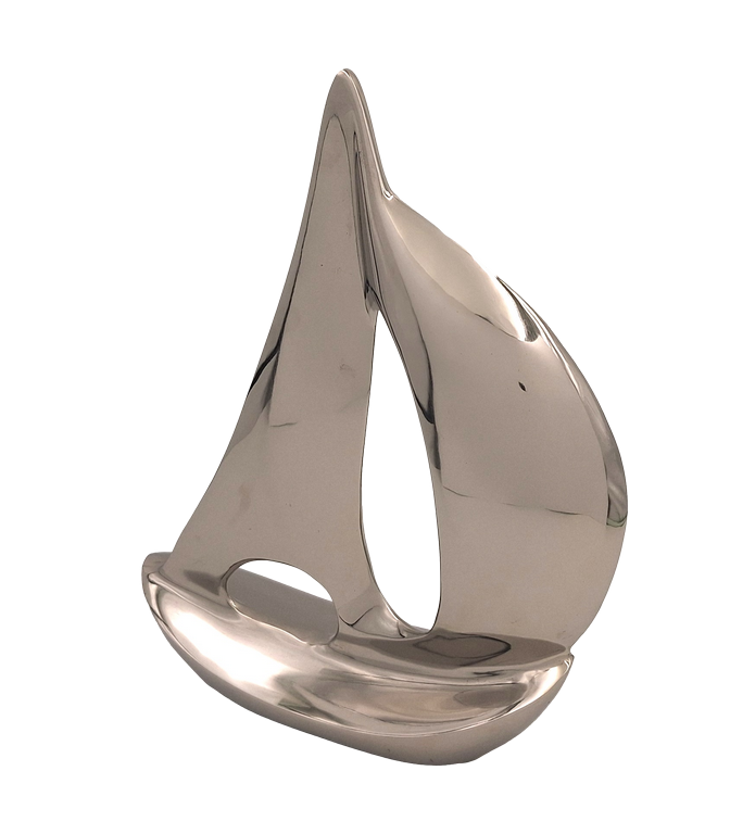 Elegancki metalowy model jachtu 36 cm z możliwością personalizacji grawerem