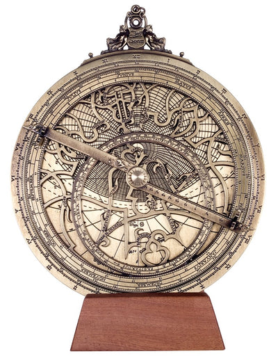 Astrolab Rojas H34 din alamă, cu posibilitate de personalizare prin gravură – diametru 20 cm, cadou elegant pentru orice ocazie, instrument de navigație și astronomie realizat manual, în stil renascentist