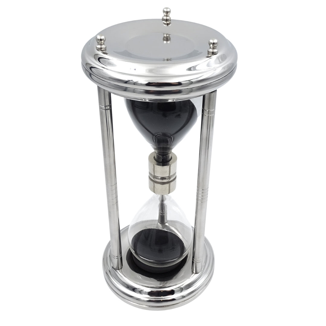 Large Silver Hourglass 10 min with Engraving Option
