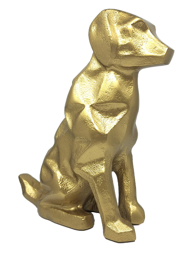Złota Figurka Dekoracyjna Pies DOG2 z Możliwością Personalizacji Grawerem