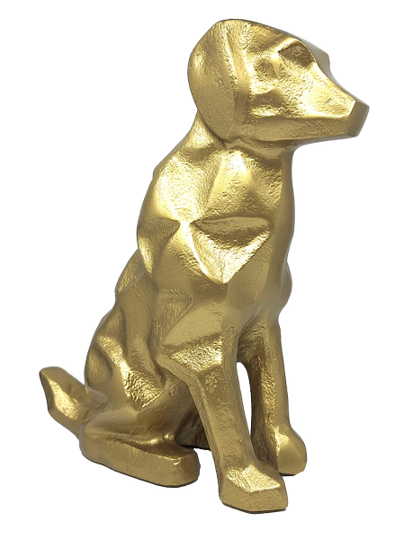 Złota Figurka Dekoracyjna Pies DOG2 z Możliwością Personalizacji Grawerem