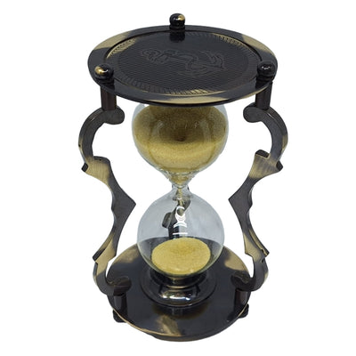 Elegant Antique Brass Hourglass 5 min with Engraving