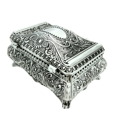 Silver Metal Jewelry Box 20-74M with Engraving