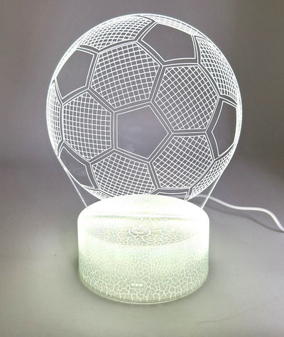 Lampka nocna Piłka z możliwością personalizacji grawerem - Idealny prezent dla miłośników piłki nożnej - 17 cm wysokości - 3 kolory do wyboru - Zasilanie USB lub 3 baterie AAA