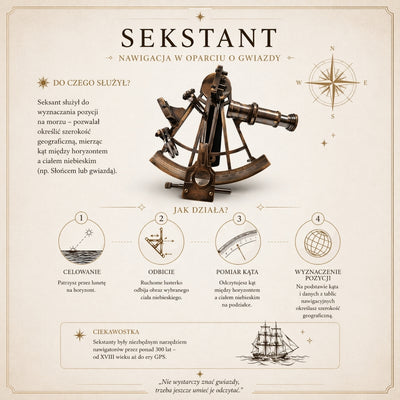 Brass Sextant with Engraving in Wooden Box