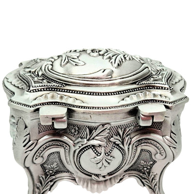 Elegant metal jewelry box 2139S with customizable engraving