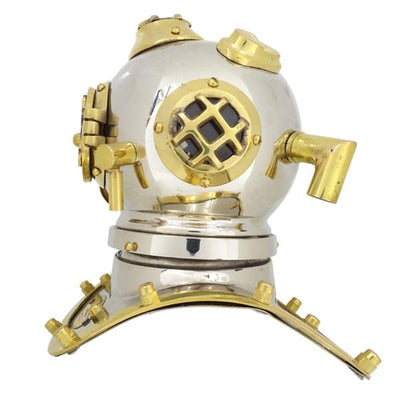 Cască de scafandru din alamă US Navy Mark IV, cu posibilitate de personalizare prin gravură - cadou ideal pentru orice ocazie, înălțime 20 cm, replică marinărească DIVER - DH93
