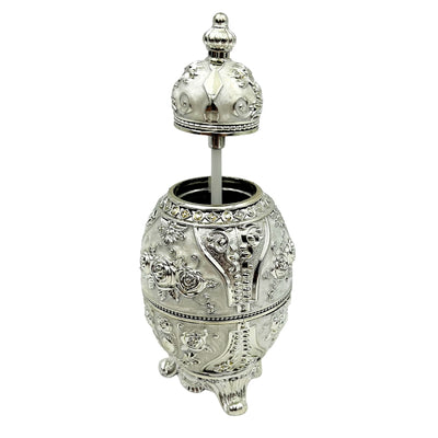 Jajo Fabergé Srebrne Otwierane z Możliwością Graweru