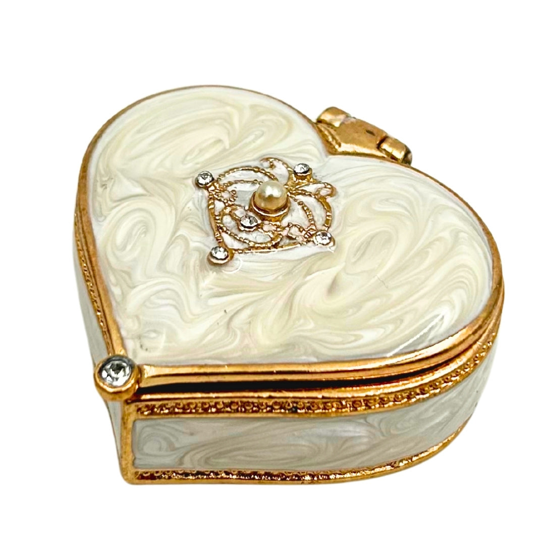 Heart-Shaped Jewelry Box with Crystals