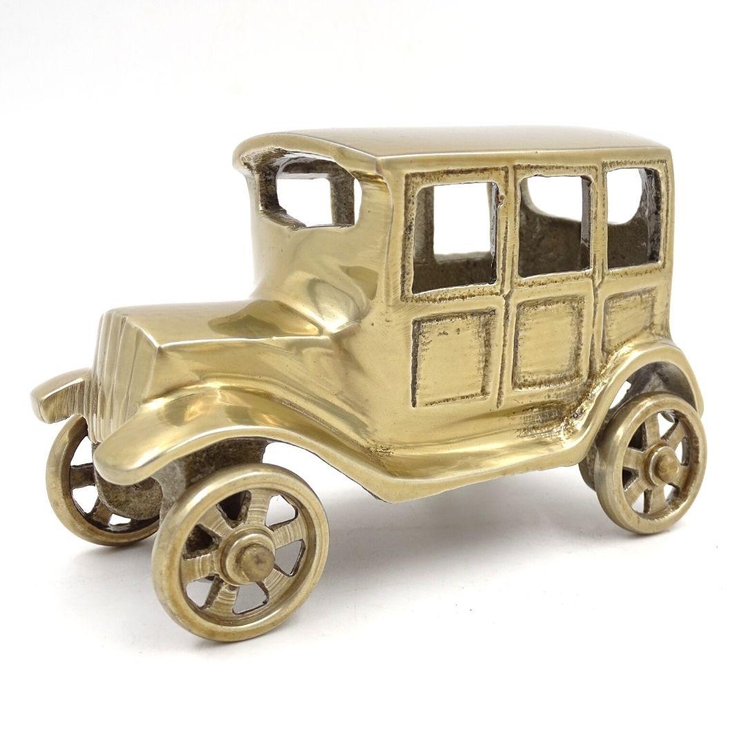 Metalowy Model Samochodu Retro BMW Dixi w Kolorze Zabytkowego Mosiądzu z Możliwością Personalizacji Grawerem