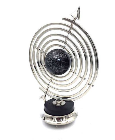 Astrolab sferic cu glob, 44,5 cm, în culoare argintie, cu posibilitate de personalizare prin gravură