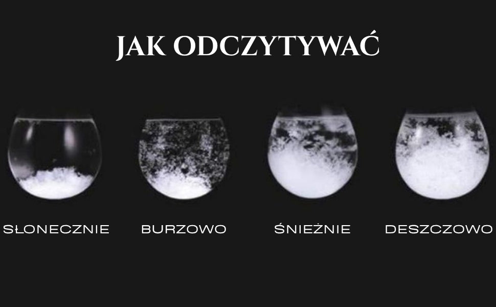 Barometr Burzowy Fitzroya - Kropla Storm Glass z możliwością personalizacji grawerem - elegancki prezent w kształcie kropli, wysokość 11 cm, szklane naczynie z unikalnymi kryształami reagującymi na zmiany pogody