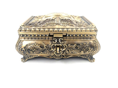 Gold Metal Jewelry Box 21-20L with Personalized Engraving Option