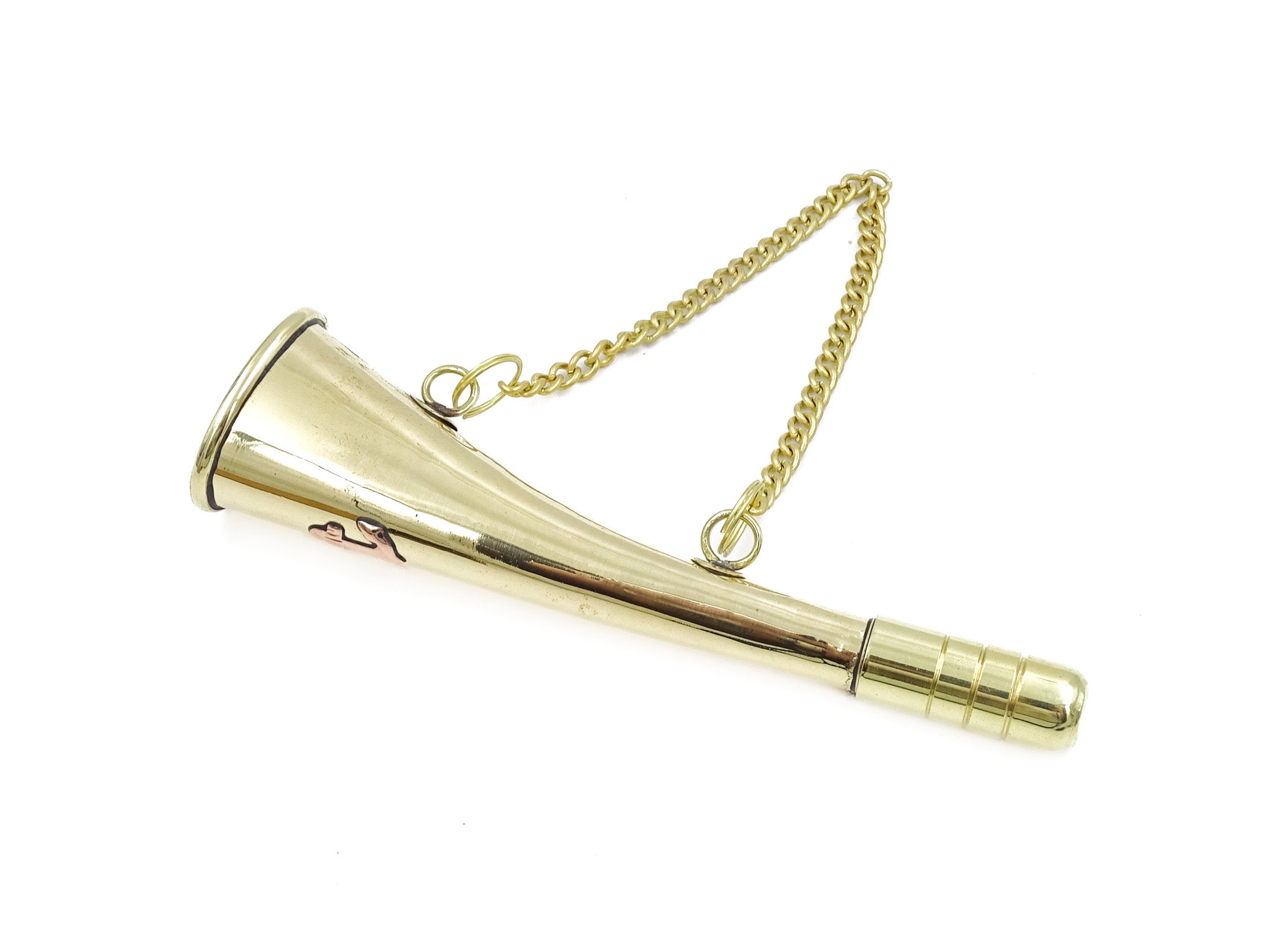 Small Brass Signal Whistle with Chain MIW135 with customizable engraving