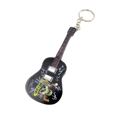 Breloc mini chitară în stil Guns N' Roses, cu posibilitate de personalizare prin gravură