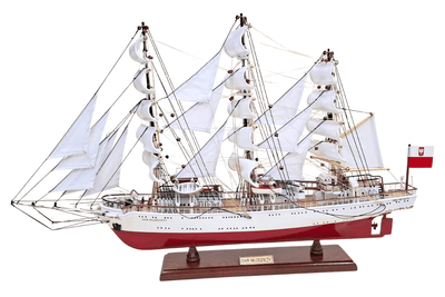 Ekskluzywny Model Żaglowca Statku Dar Młodzieży XXL 71 cm, możliwość personalizacji grawerem