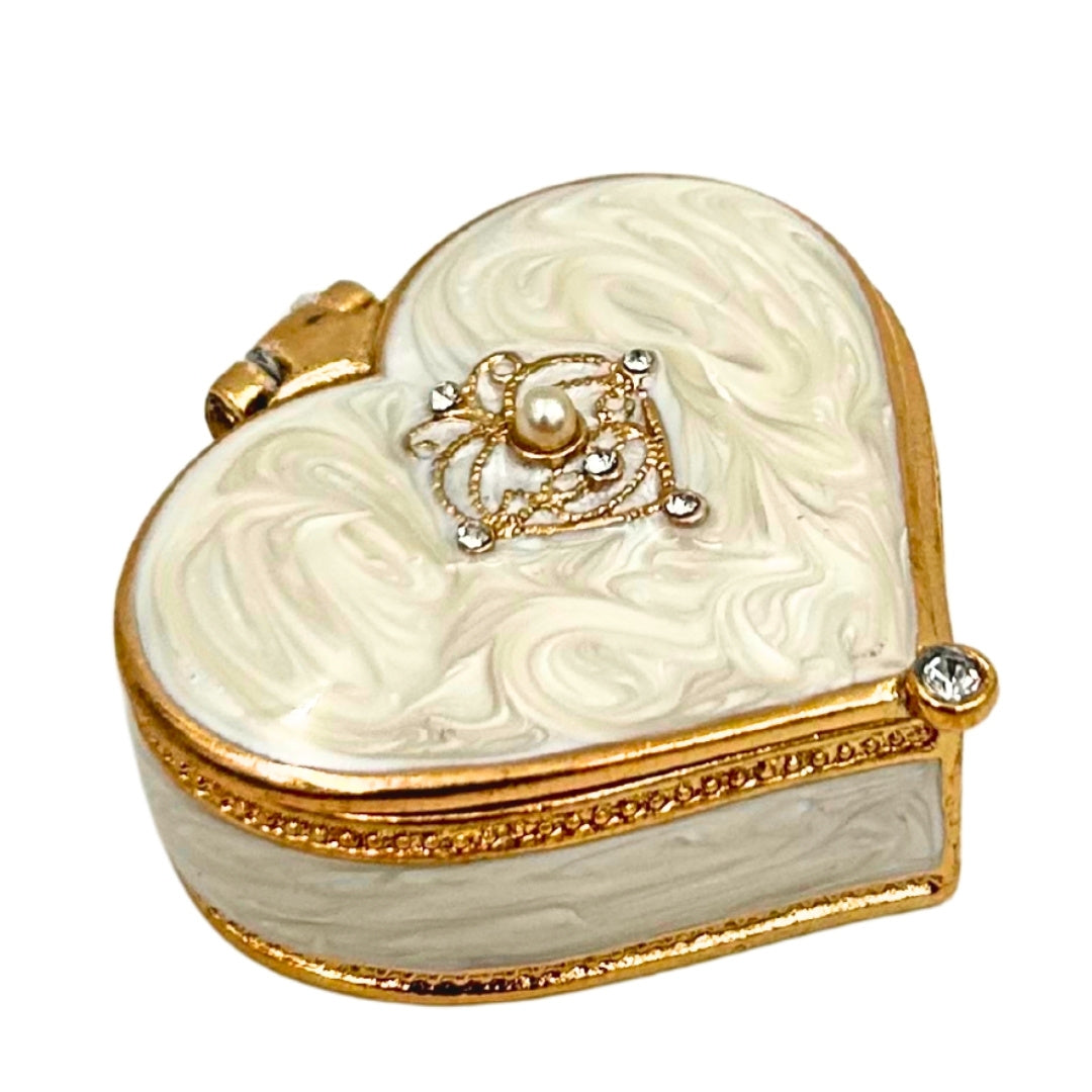 Heart-Shaped Jewelry Box with Crystals