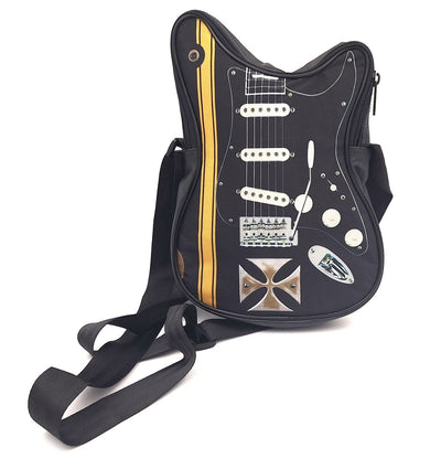Torba na ramię w kształcie gitary z krzyżem maltańskim - Personalizowany prezent dla gitarzysty