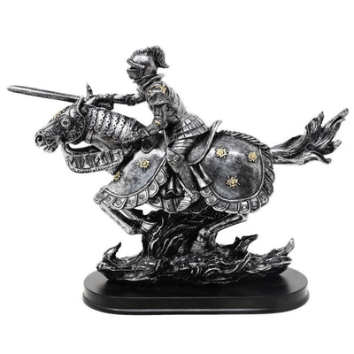 Figurka Rycerz na Koniu 31cm – Ręcznie Malowana Polyresin z Możliwością Personalizacji Graweru