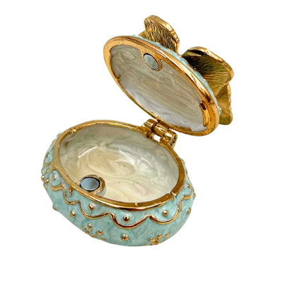 Exclusive Butterfly Jewelry Box with Crystals, Personalized Engraving, White and Gold, 3.5 cm Height