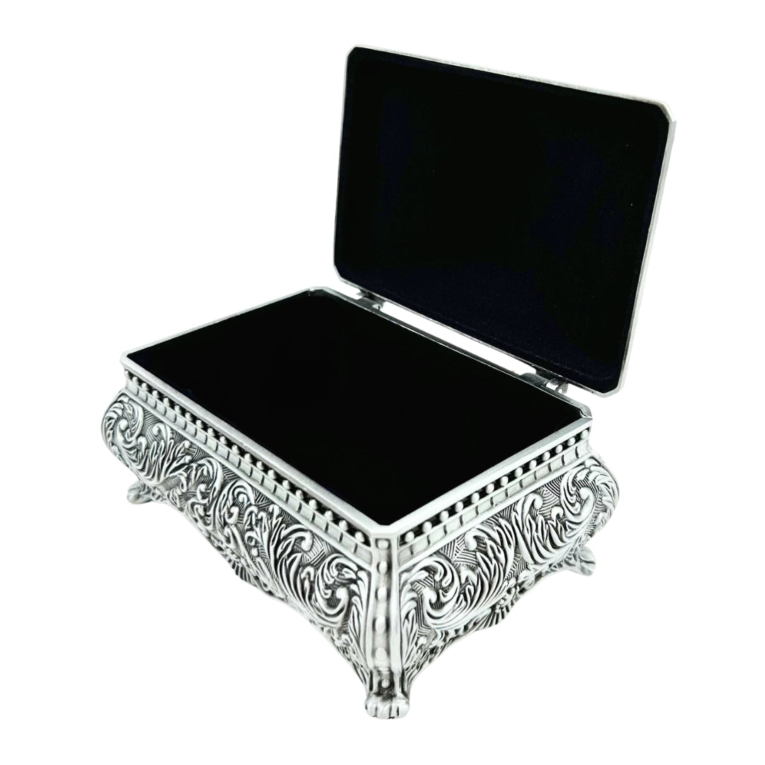 Silver Metal Jewelry Box 20-74M with Engraving