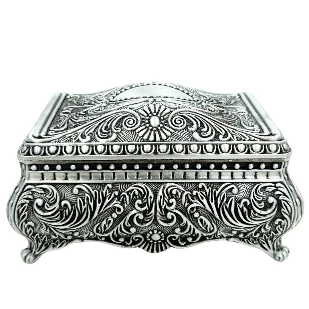 Silver Metal Jewelry Box 20-74M with Engraving