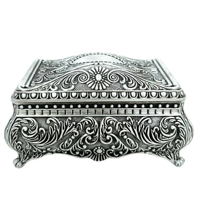Silver Metal Jewelry Box 20-74M with Engraving