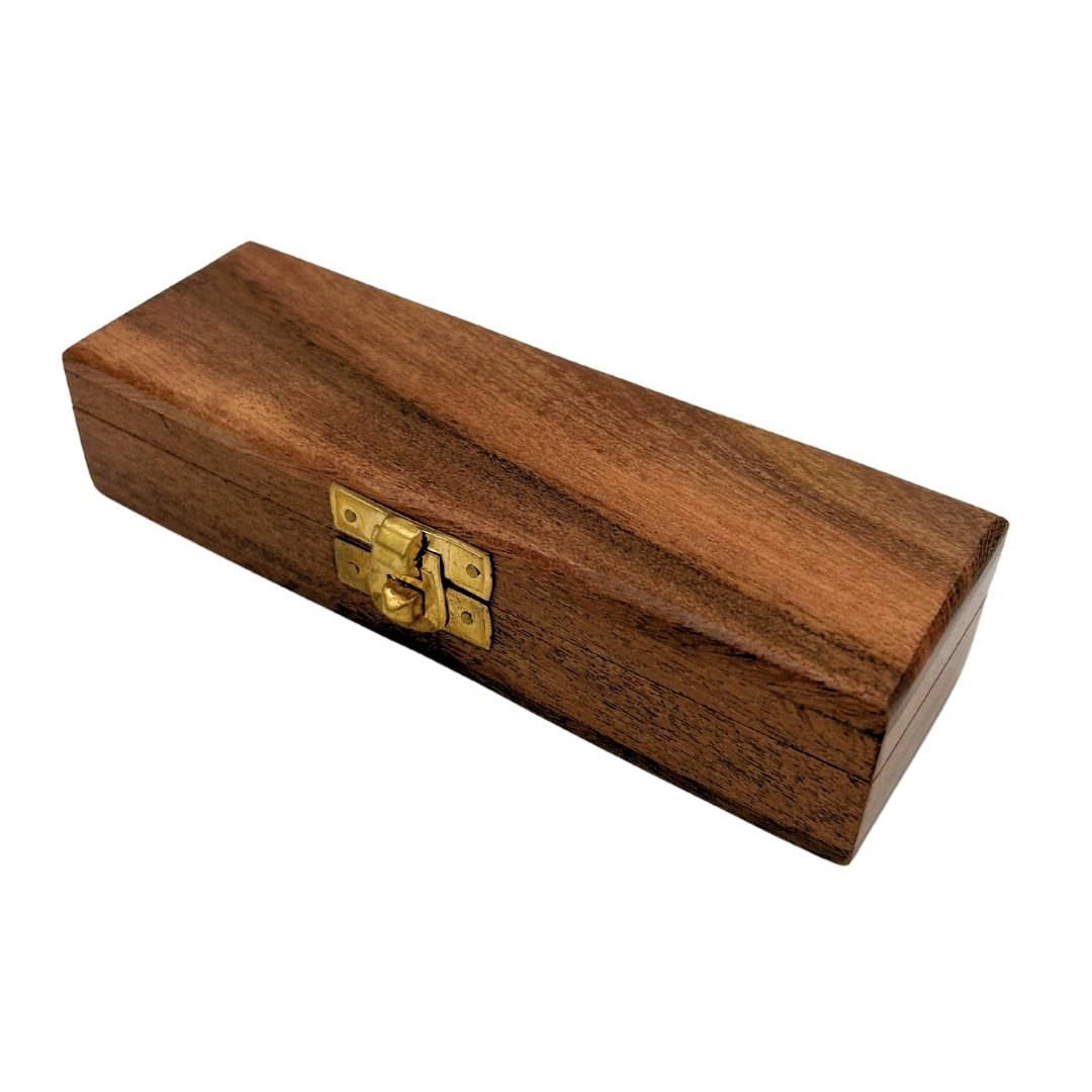 Gwizdek Bosmański z Grawerem w Eleganckim Drewnianym Pudełku – Mosiężny, 12,5 cm