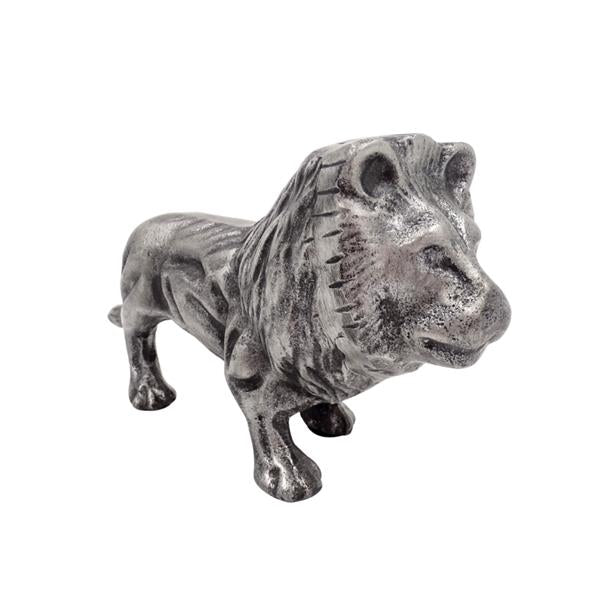 Figurka dekoracyjna LEO z aluminium w kolorze srebrnym, personalizowany grawer