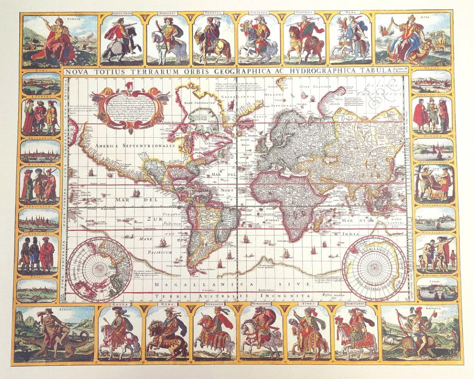 World Map Piscator 1652 with customizable engraving