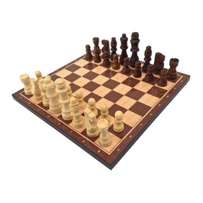 Duże Szachy Drewniane 37 x 37 cm z Możliwością Personalizacji Grawerem