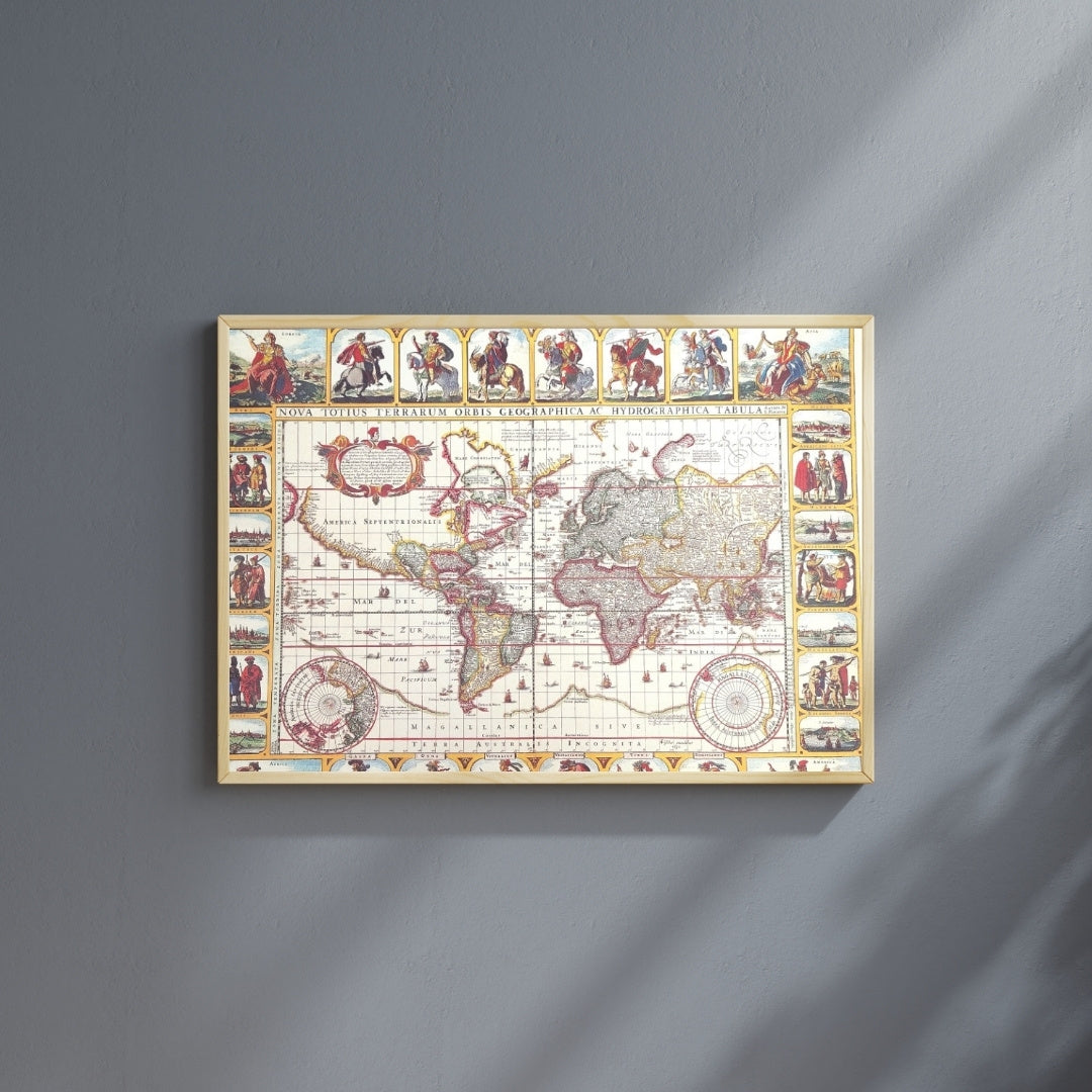 World Map Piscator 1652 with customizable engraving