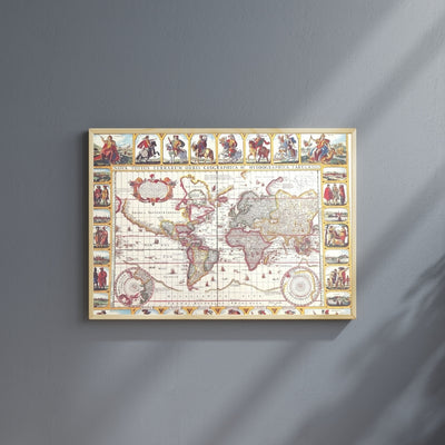 Mapa světa Piscator 1652 s možností personalizace gravírováním