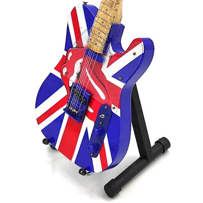 Mini gitara kolekcjonerska Rolling Stones UK&Tongue MGT-2301B z mahoniowego drewna, możliwość personalizacji grawerem, idealny prezent na każdą okazję, wysokość 27,5 cm