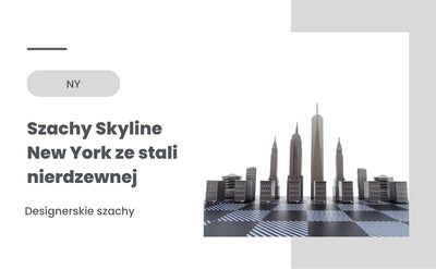 Nowojorskie Szachy Skyline z Grawerem ze Stali Nierdzewnej