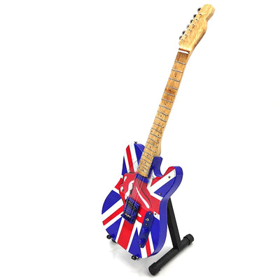 Mini gitara kolekcjonerska Rolling Stones UK&Tongue MGT-2301B z mahoniowego drewna, możliwość personalizacji grawerem, idealny prezent na każdą okazję, wysokość 27,5 cm